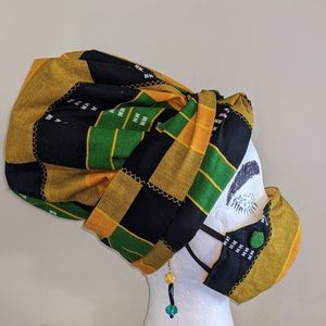 African Bonnet Head Wrap, Satin-Lined,